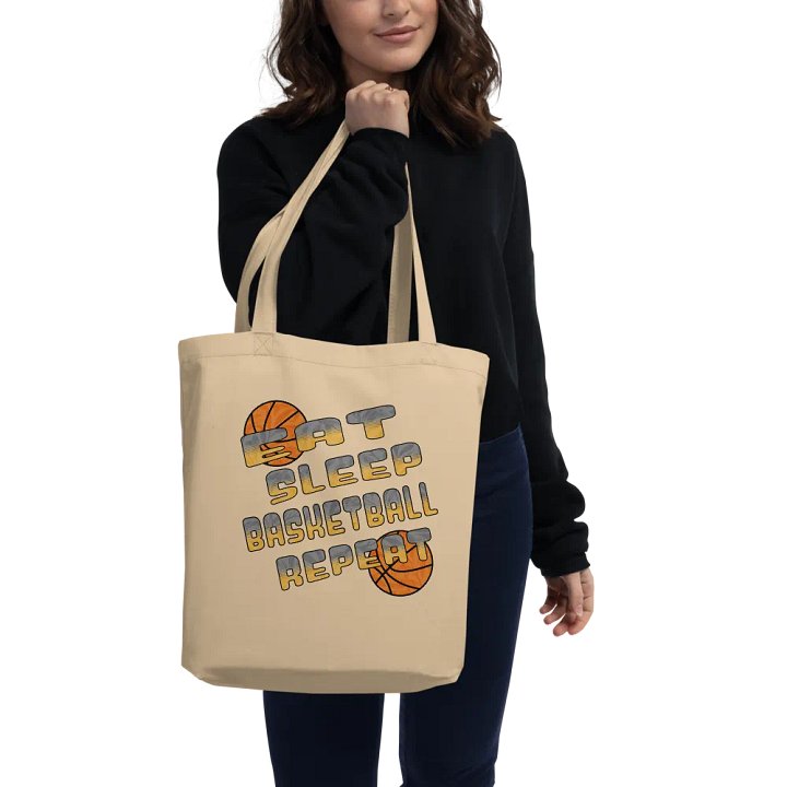 Eat Sleep Basketball Repeat Hoops & Style Eco Tote Bag product image (2)