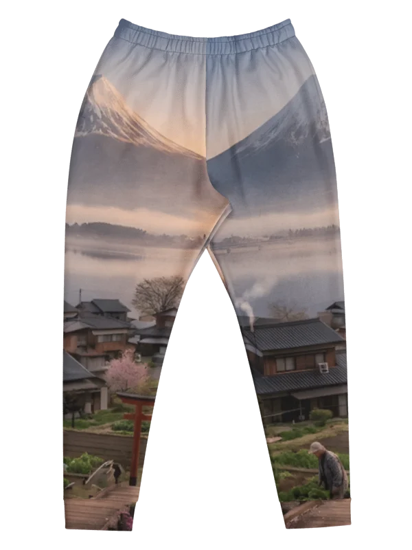 Mount Fuji Recycled Men's Joggers | Eco-Friendly Graphic Sweatpants product image (1)