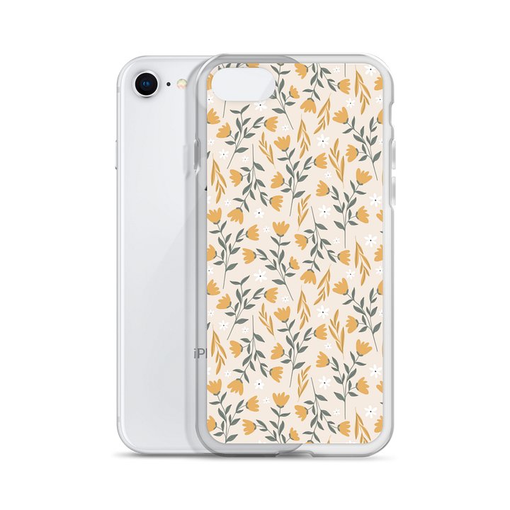 Golden Wildflower Meadow Aesthetic Clear iPhone Case product image (55)
