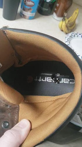 I always tap my boots, amd look.  It was a good thing today.  #TheresABeeInMyBoot #bees #boots