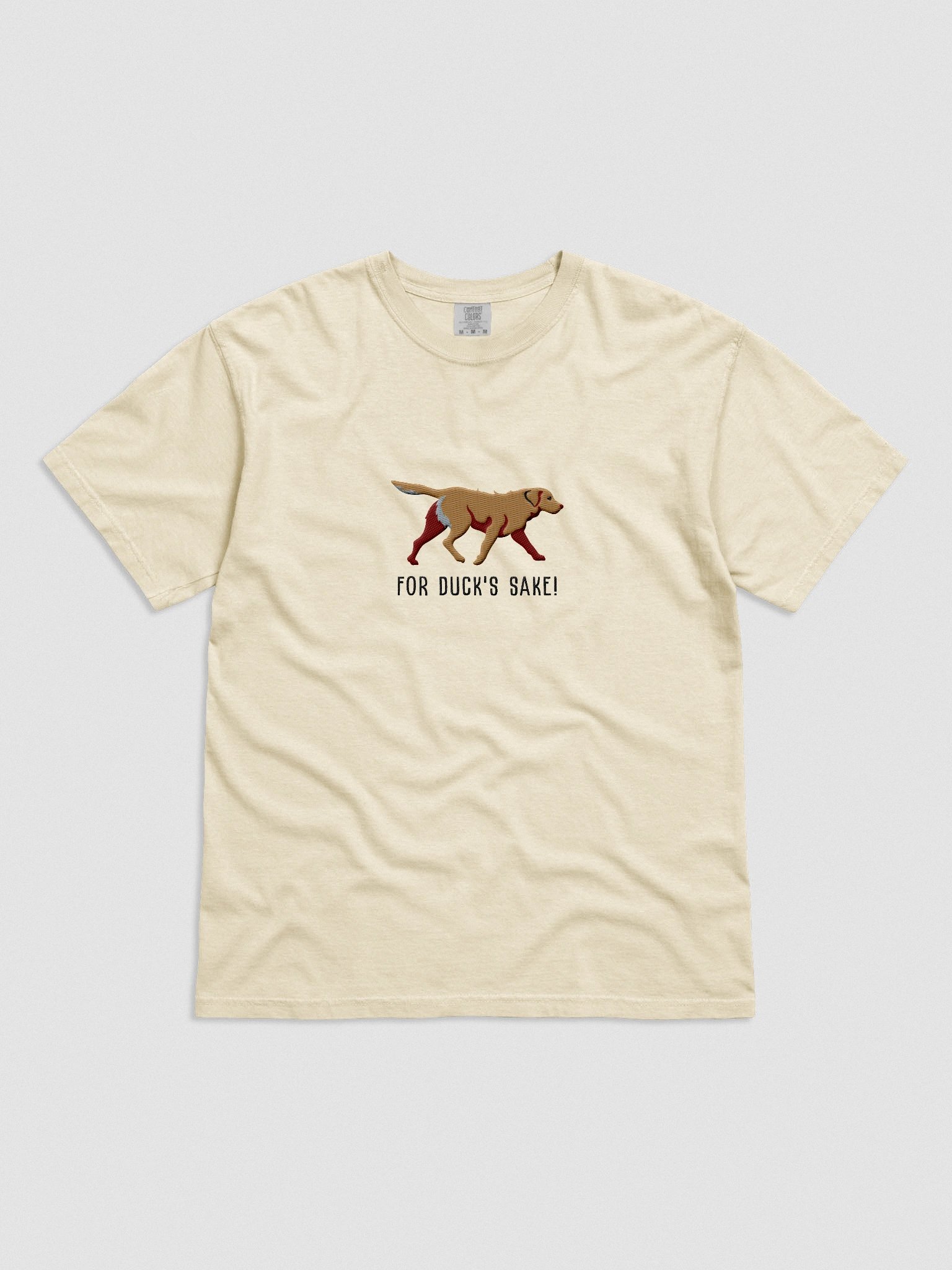 For Duck's Sake T-Shirt(Embroidered) of a Chesapeake Bay Retriever(Tan) product image (4)