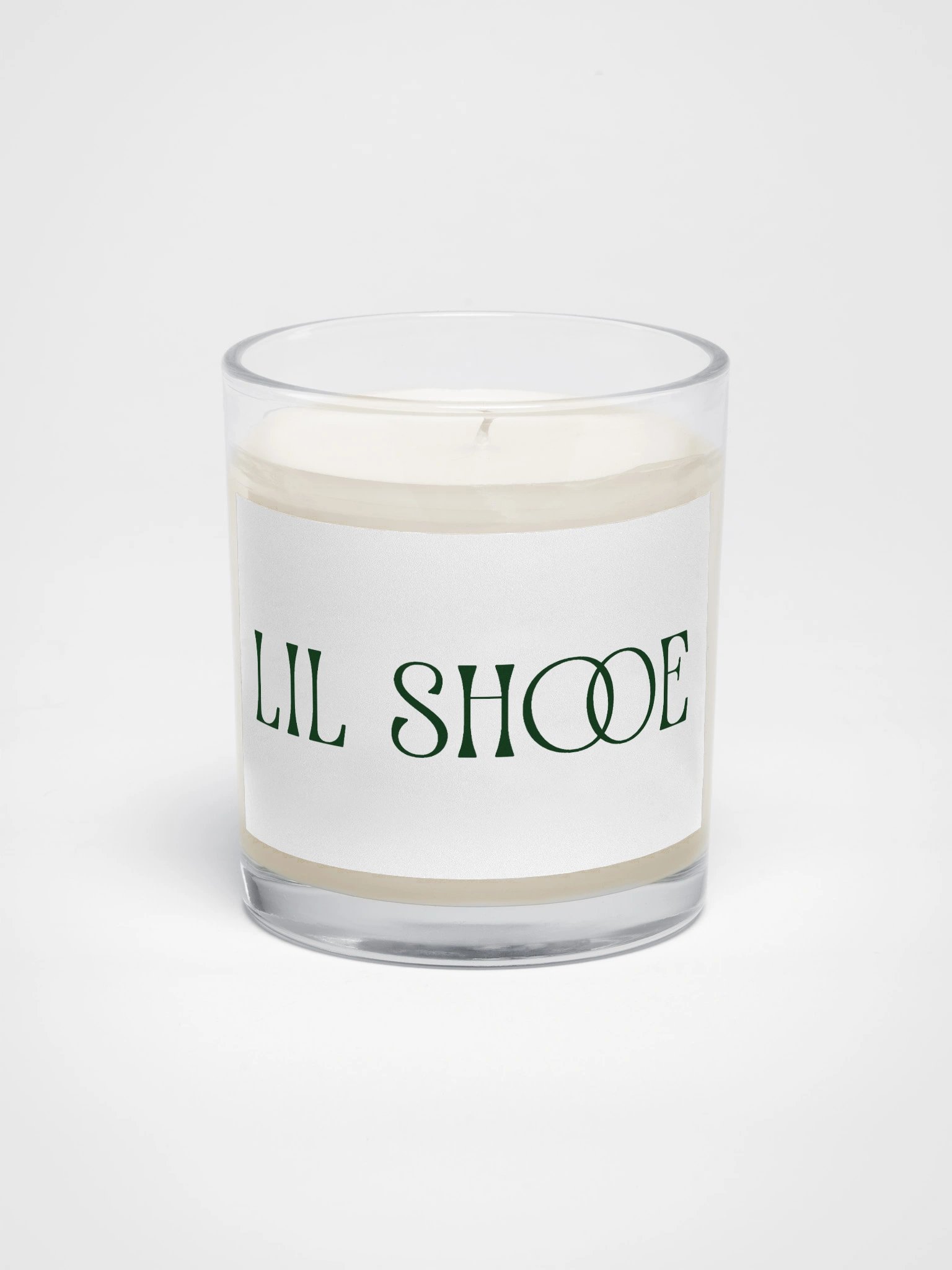 LIL SHOOE Dark Green Text Candle product image (1)