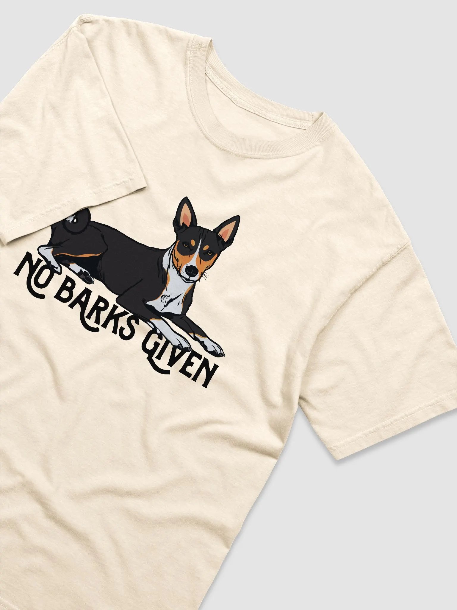 No Barks Given T-Shirt of a Basenji (Tricolor) | Funny T-Shirt for Basenji Dog Paw-rents product image (6)