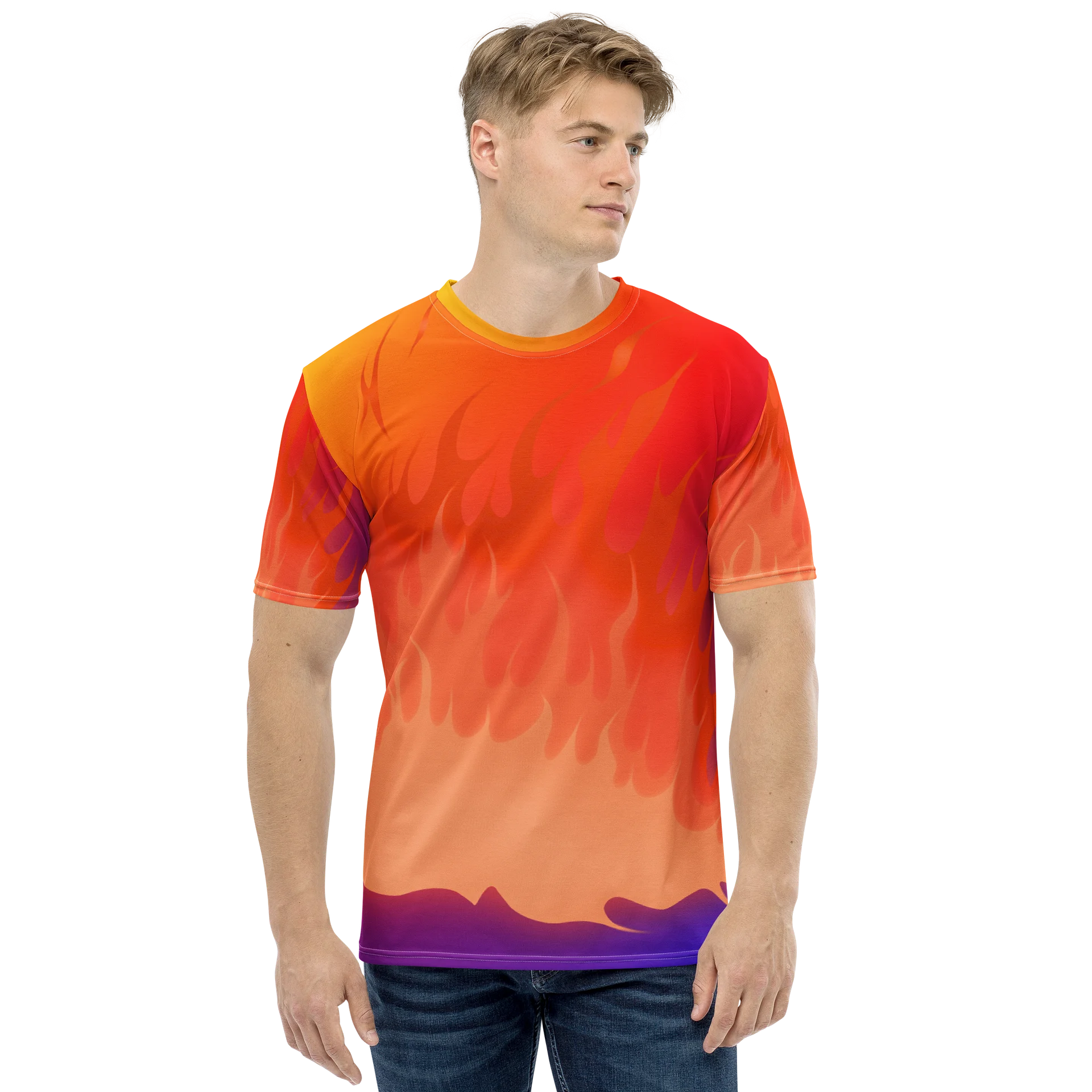 Flame Graphic T-Shirt – Purple Orange product image (2)