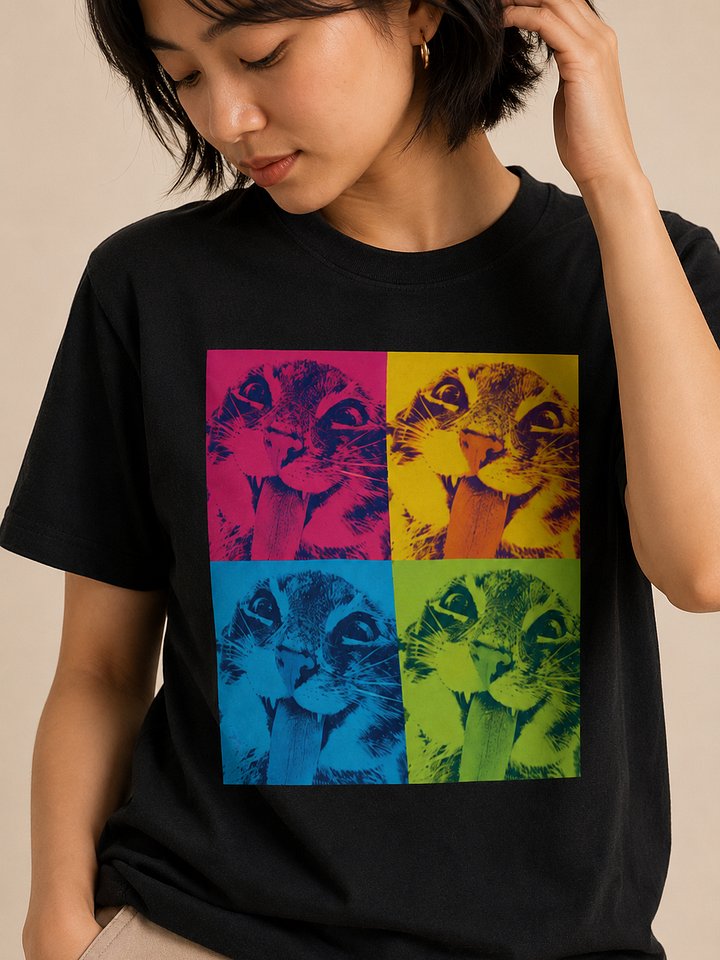 Bleh Cat Pop Art T-Shirt | Funny Meme Cat Tee for Cat Lovers product image (2)