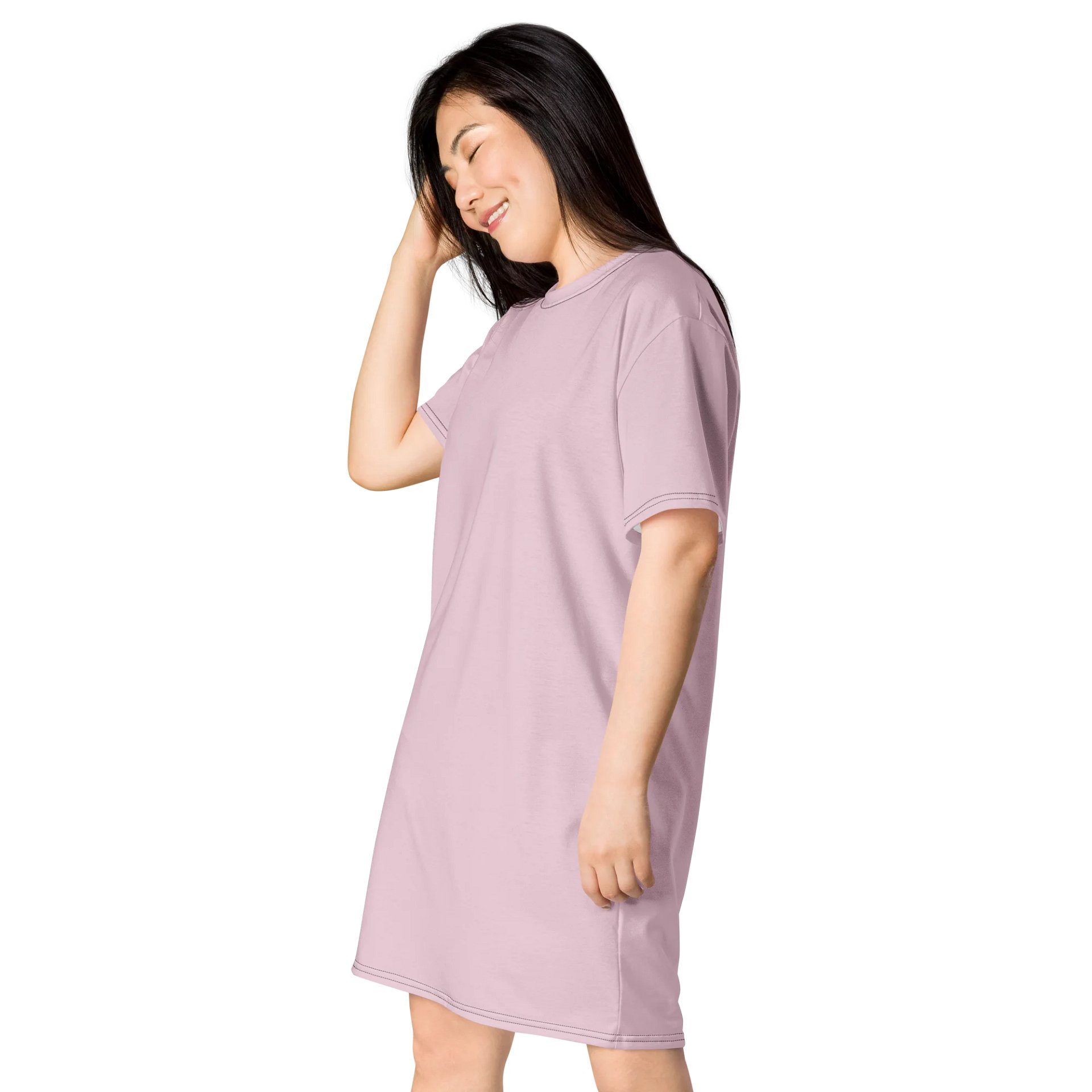 Oversized T-Shirt Dress - Elegant Pink Lace, Sizes 2XS-6XL product image (3)