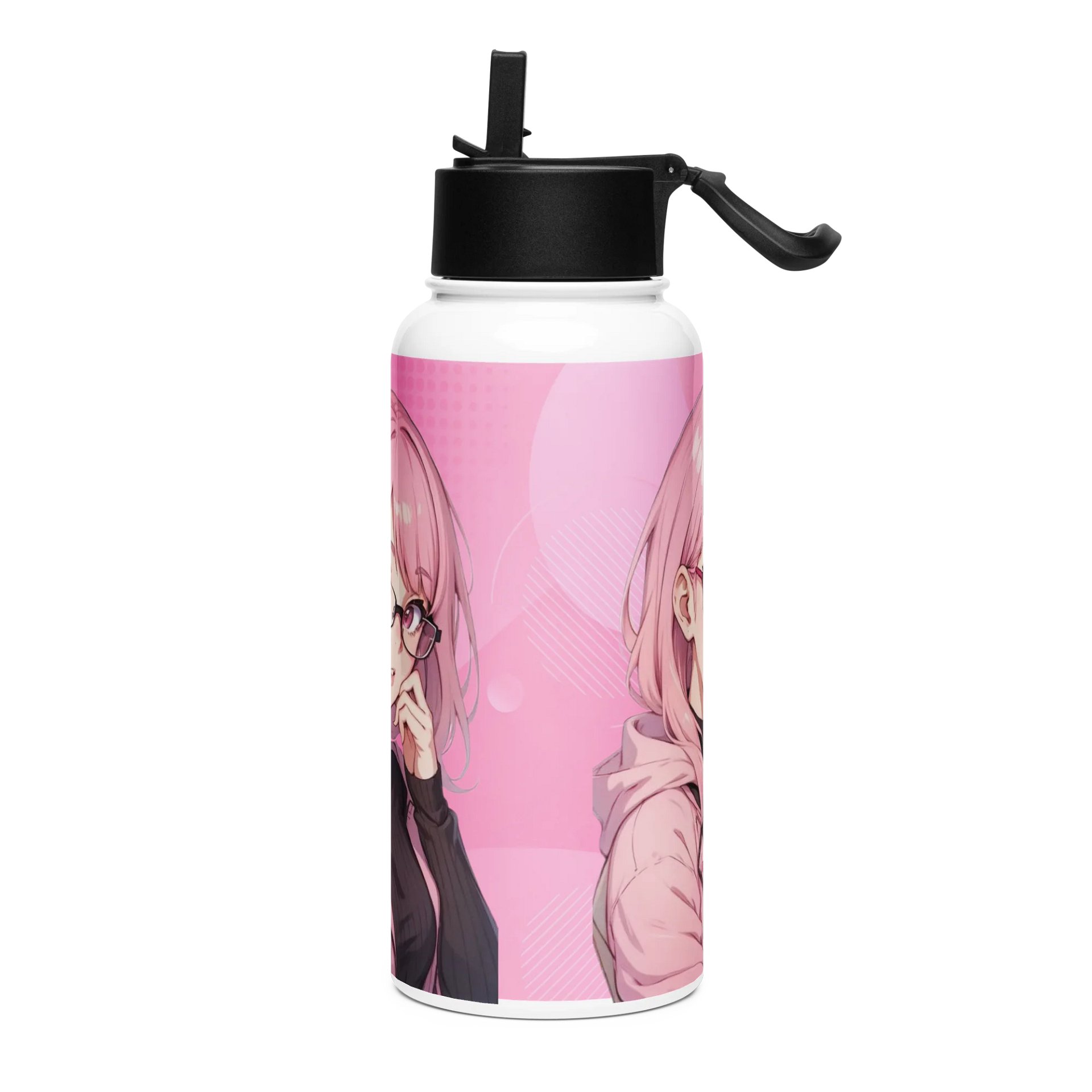 (PINK WAIFU) K Stainless Steel Water Bottle with a Straw Lid product image (3)