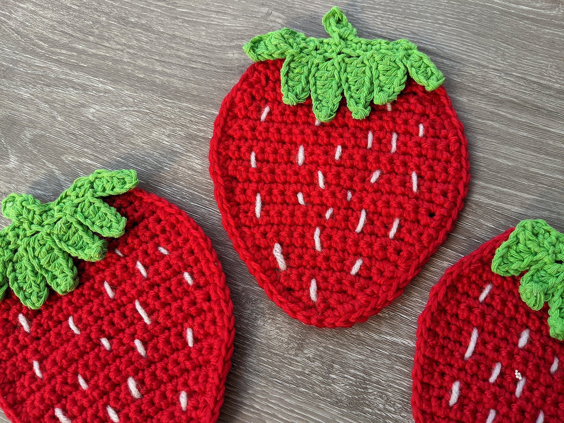 Crochet Strawberry Coaster Pattern product image (4)
