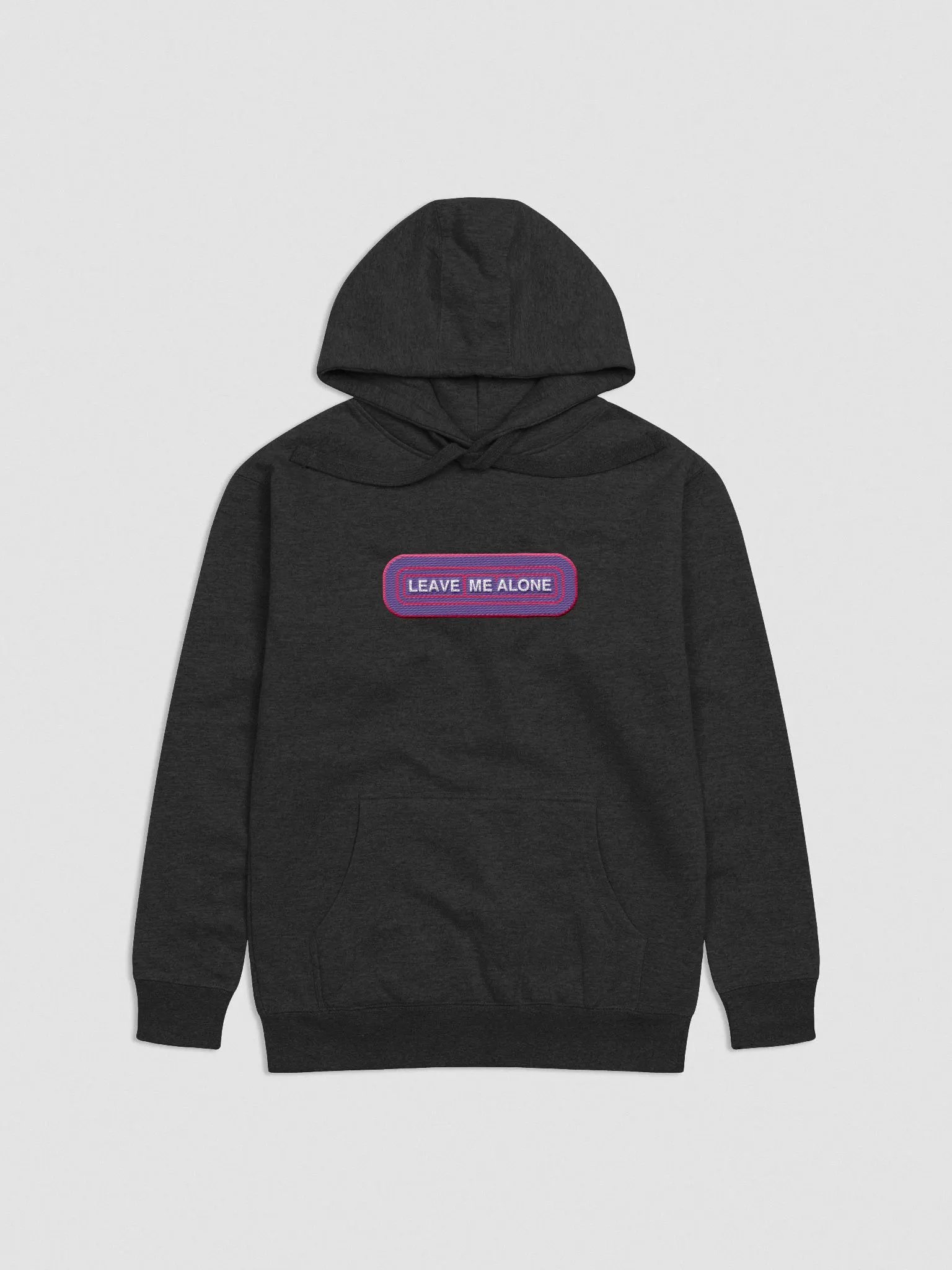 LEAVE ME ALONE (purple + pink ripple design) embroidered heavyweight hoodie product image (1)