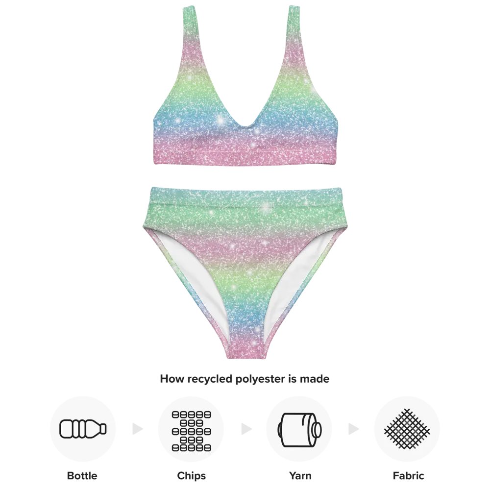 Glitter Unicorn Texture Design High Waisted Bikini (9) product image (4)