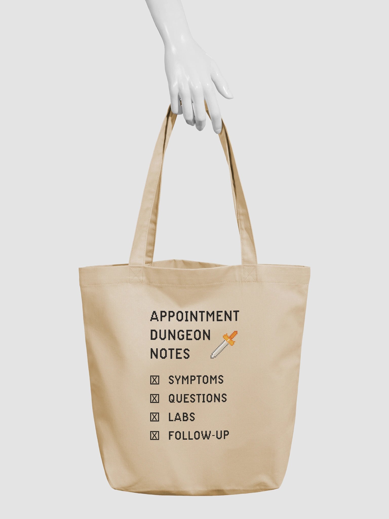 Appointment Dungeon Notes Tote Bag | Chronic Illness Doctor Visit Bag product image (3)