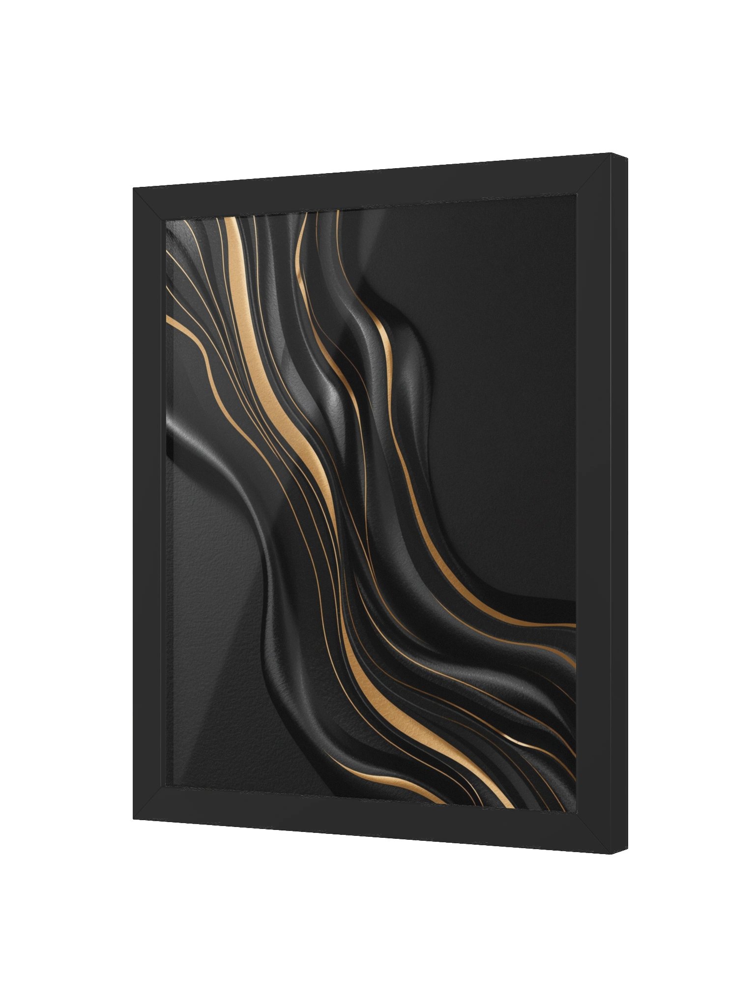 Midnight Gold Flow – Luxury Abstract Wall Art Print - 28×36 product image (2)