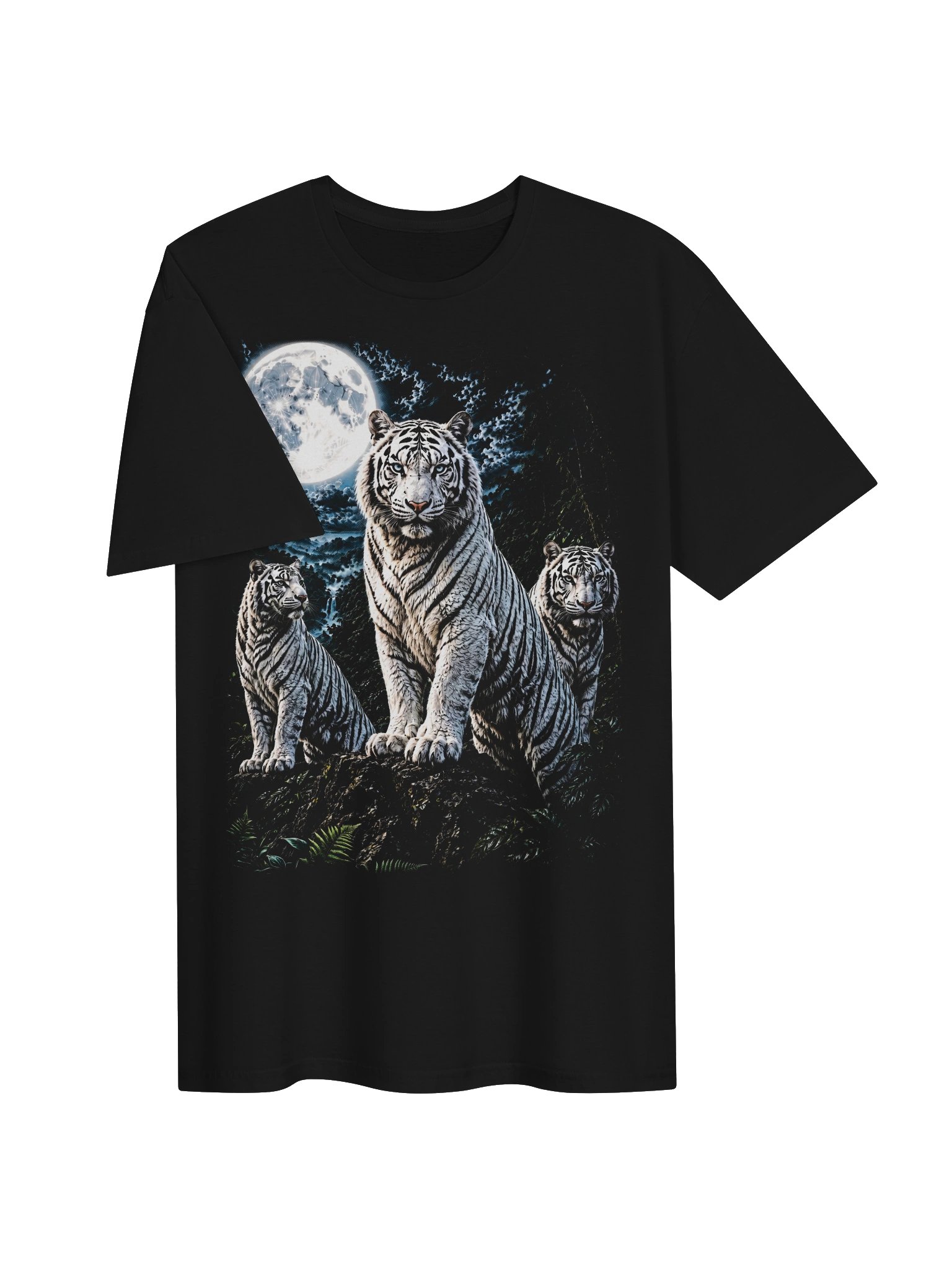 White Tiger Howling Moon Tshirt | Legendary Wildlife Shirt product image (2)