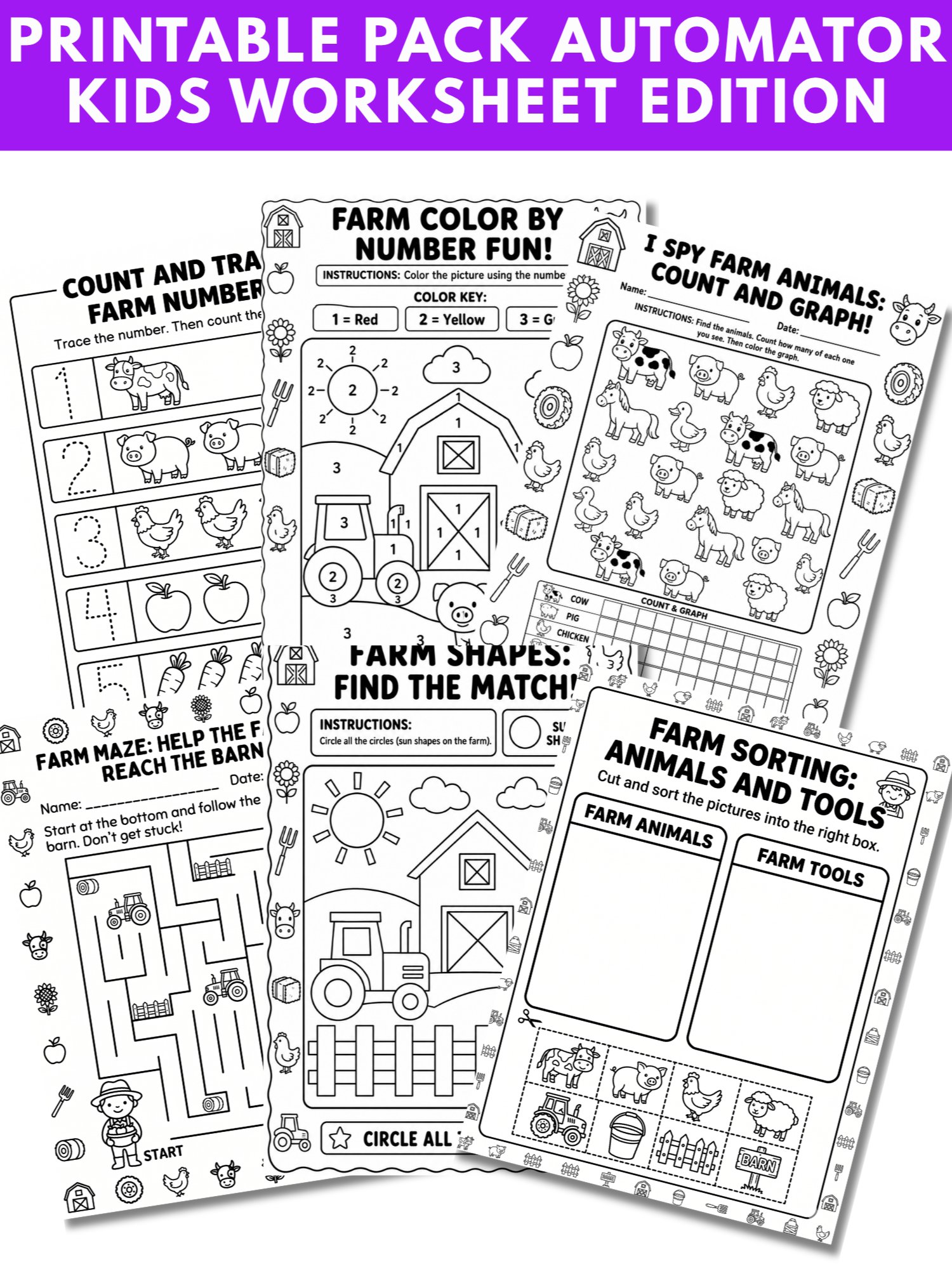 Printable Pack Automator System - Kids Worksheet Edition product image (8)