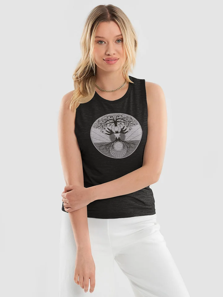 Flowy Tank (Women's) with Tree of Psyche (Rose) on Black product image (2)