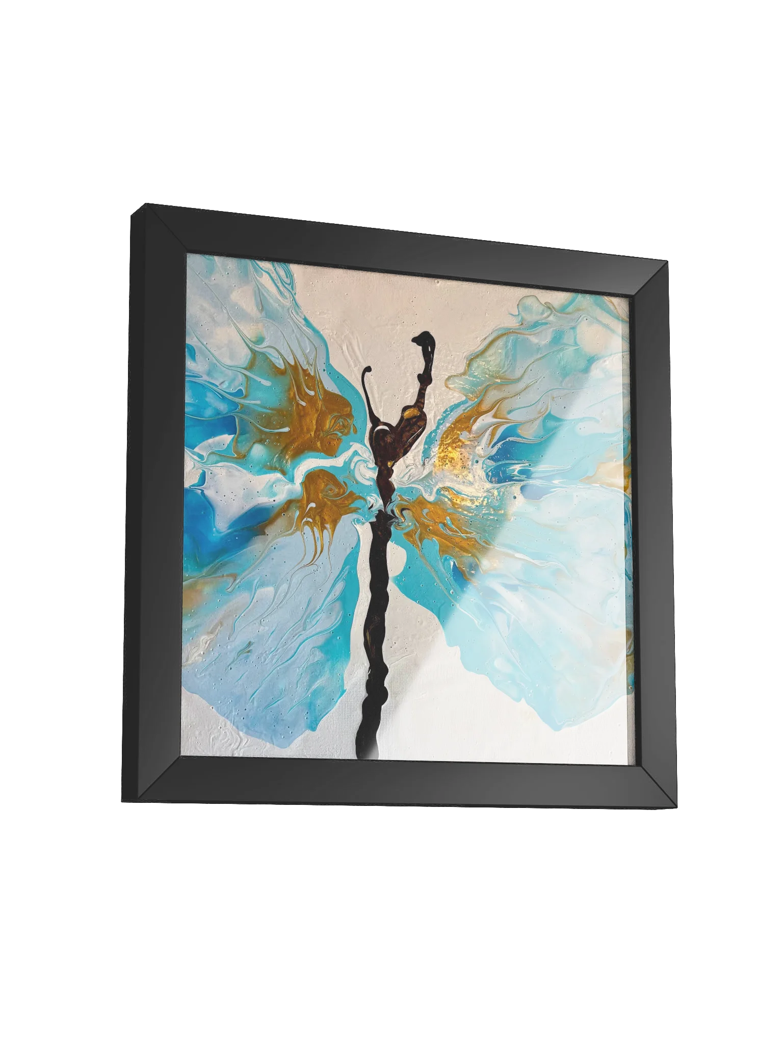 Gold and Blue Butterfly Framed Poster Print product image (3)