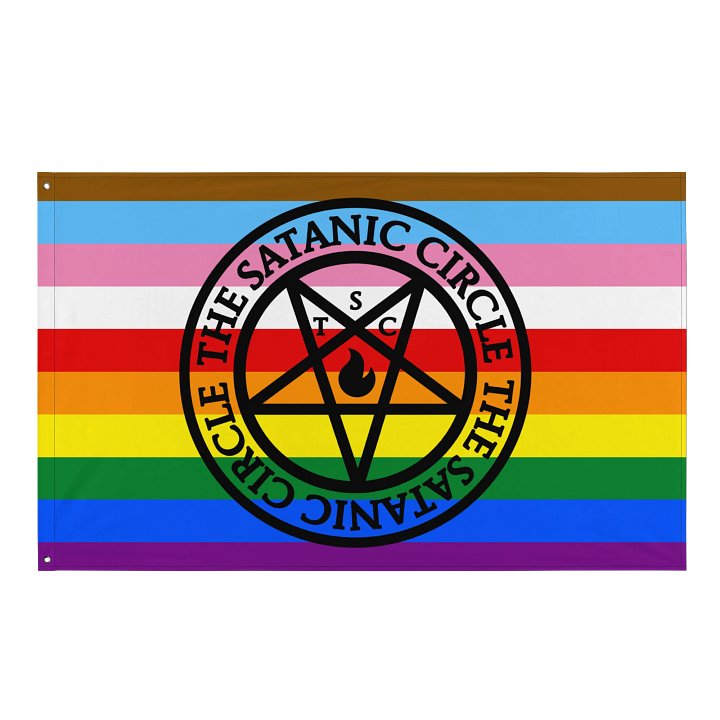 The Satanic Circle - Indoor Progress Pride Flag product image (1)