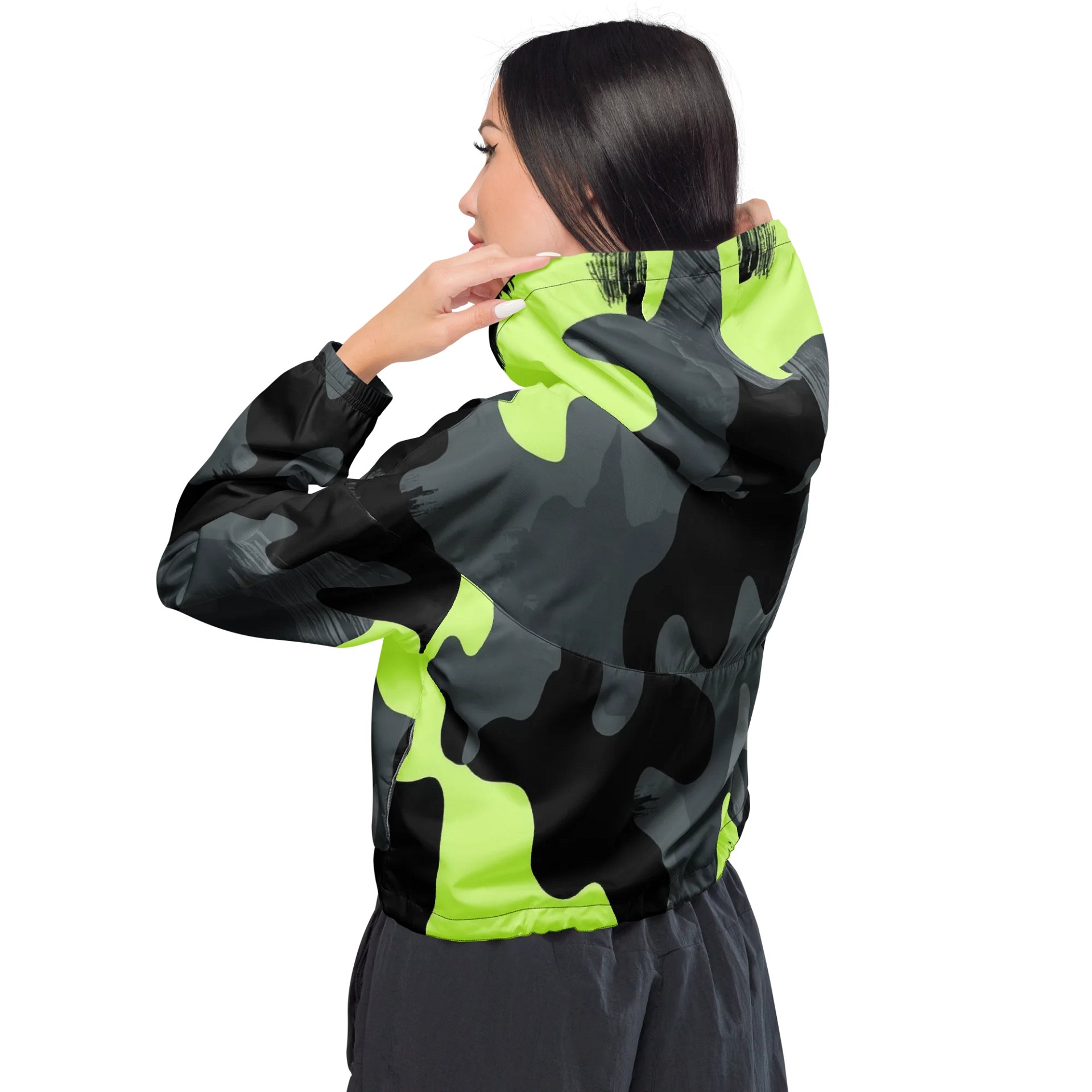 Neon Camo Chic Cropped Windbreaker product image (2)