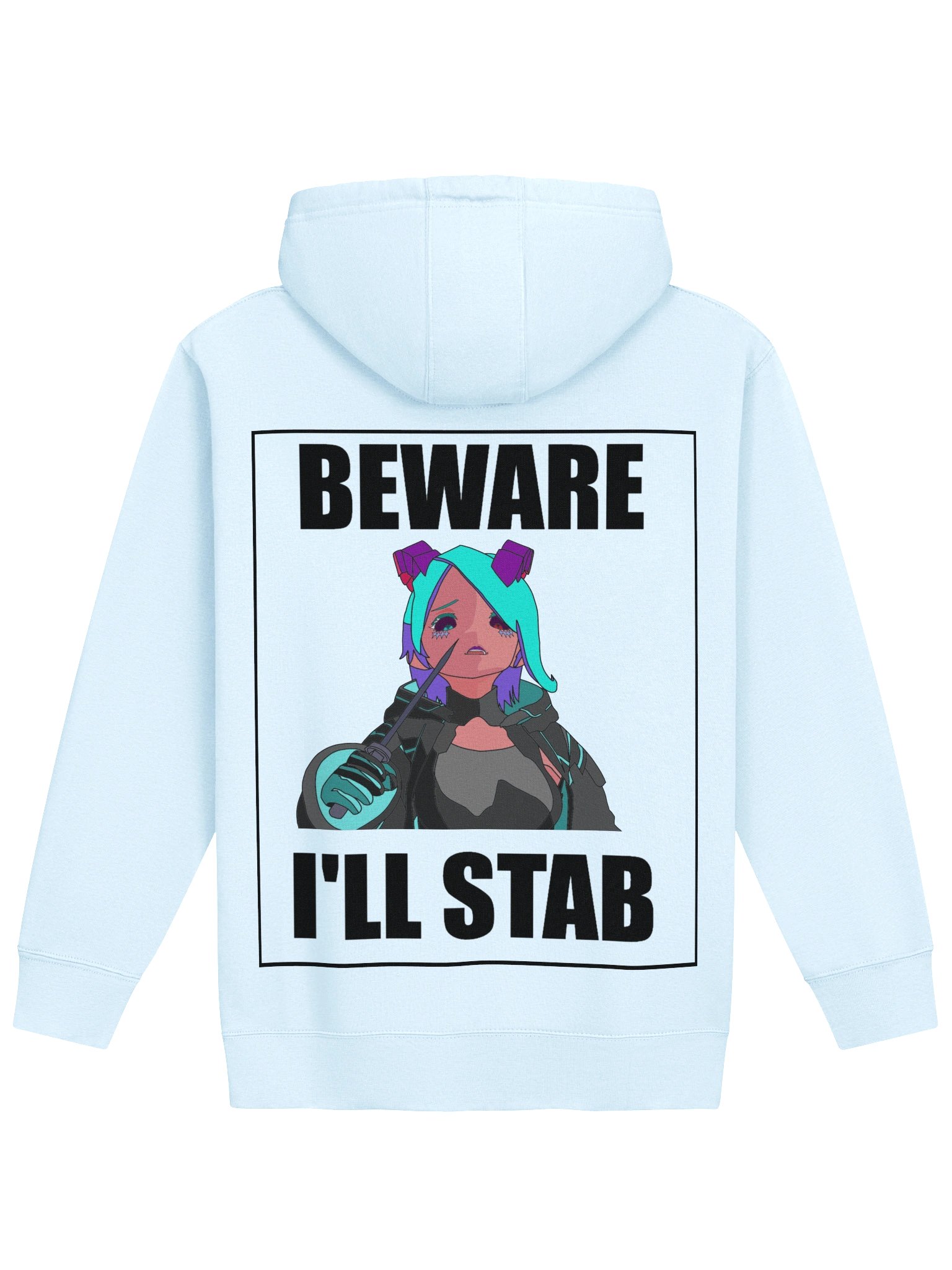 Beware I stab Hoodie - Black Outline product image (1)