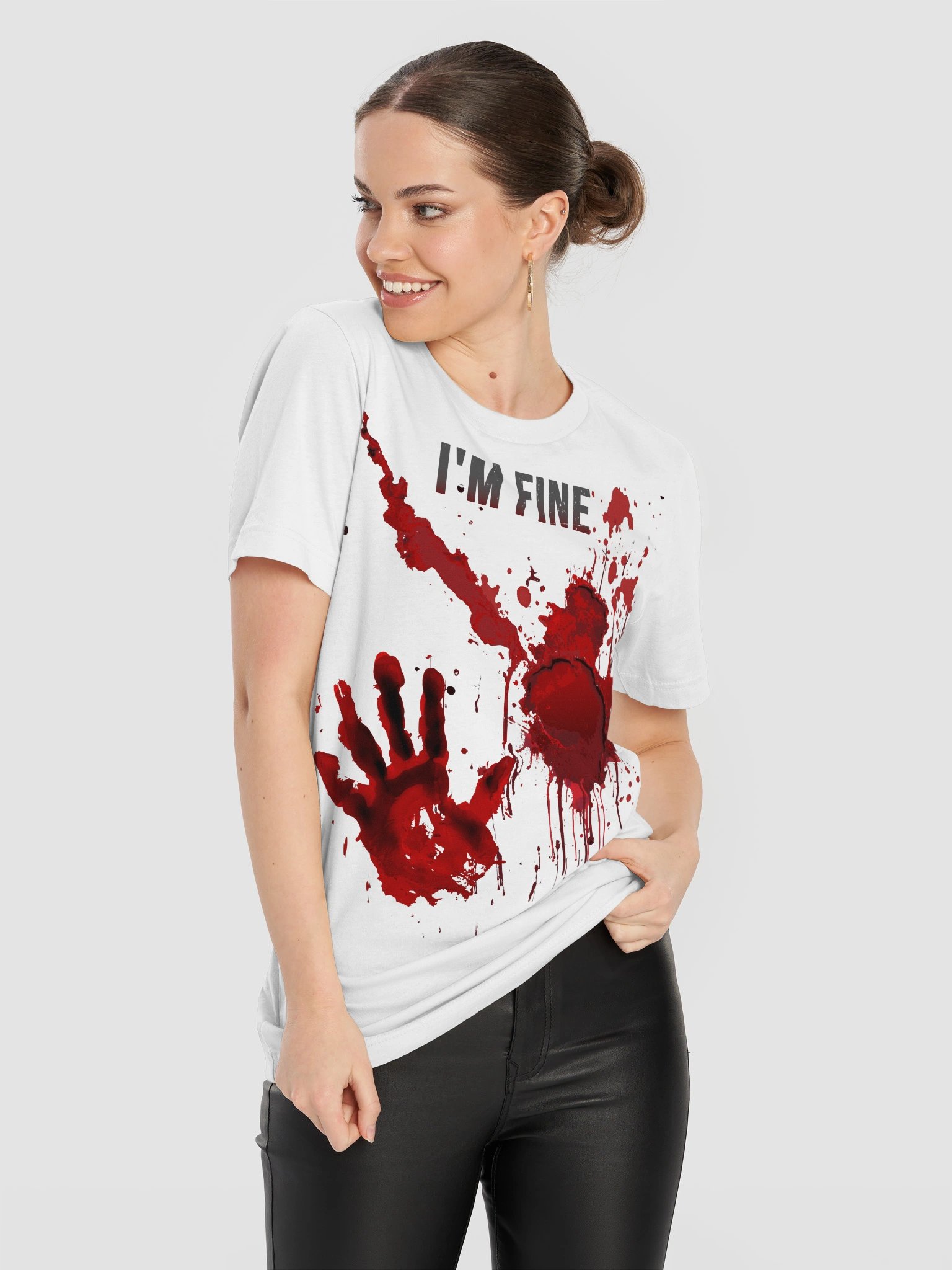 I'm Fine Bloody Shirt Blood Stained Halloween Tee product image (19)