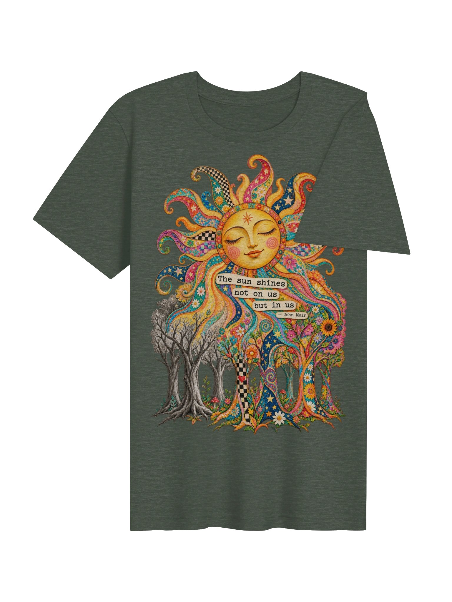 John Muir Sun Quote Psychedelic Nature Shirt, Celestial Tee for Forest Lovers product image (5)