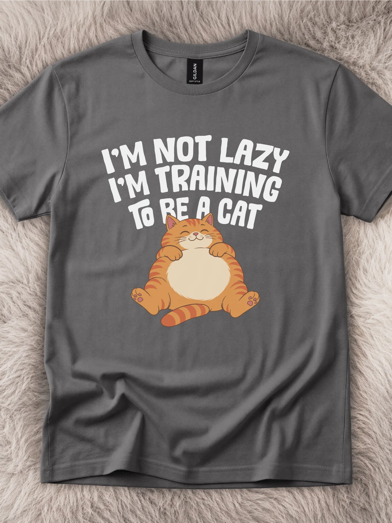 I'm Not Lazy Orange Cat Shirt product image (1)