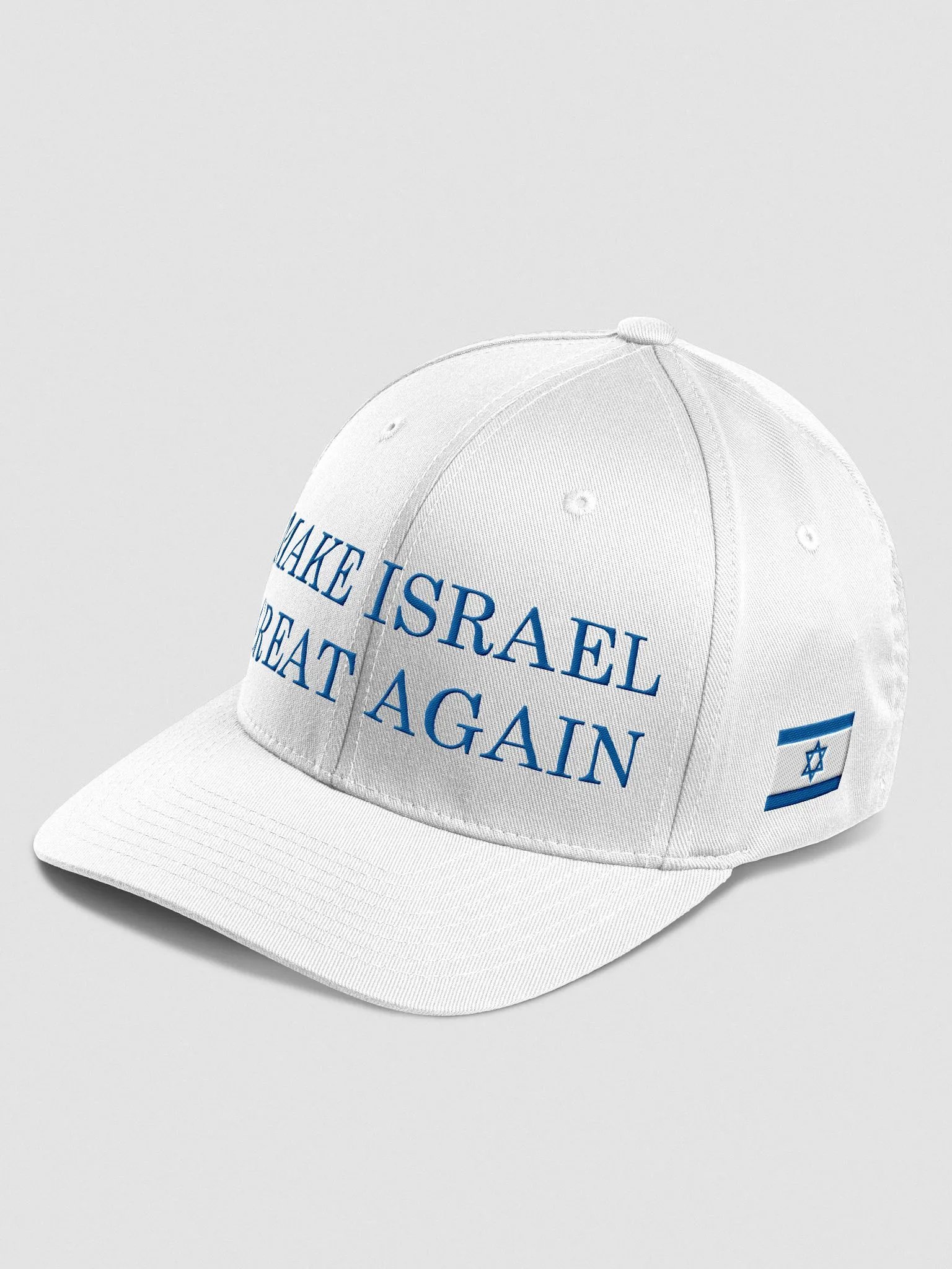 "MAKE ISRAEL GREAT AGAIN" White Flexfit Cap product image (1)