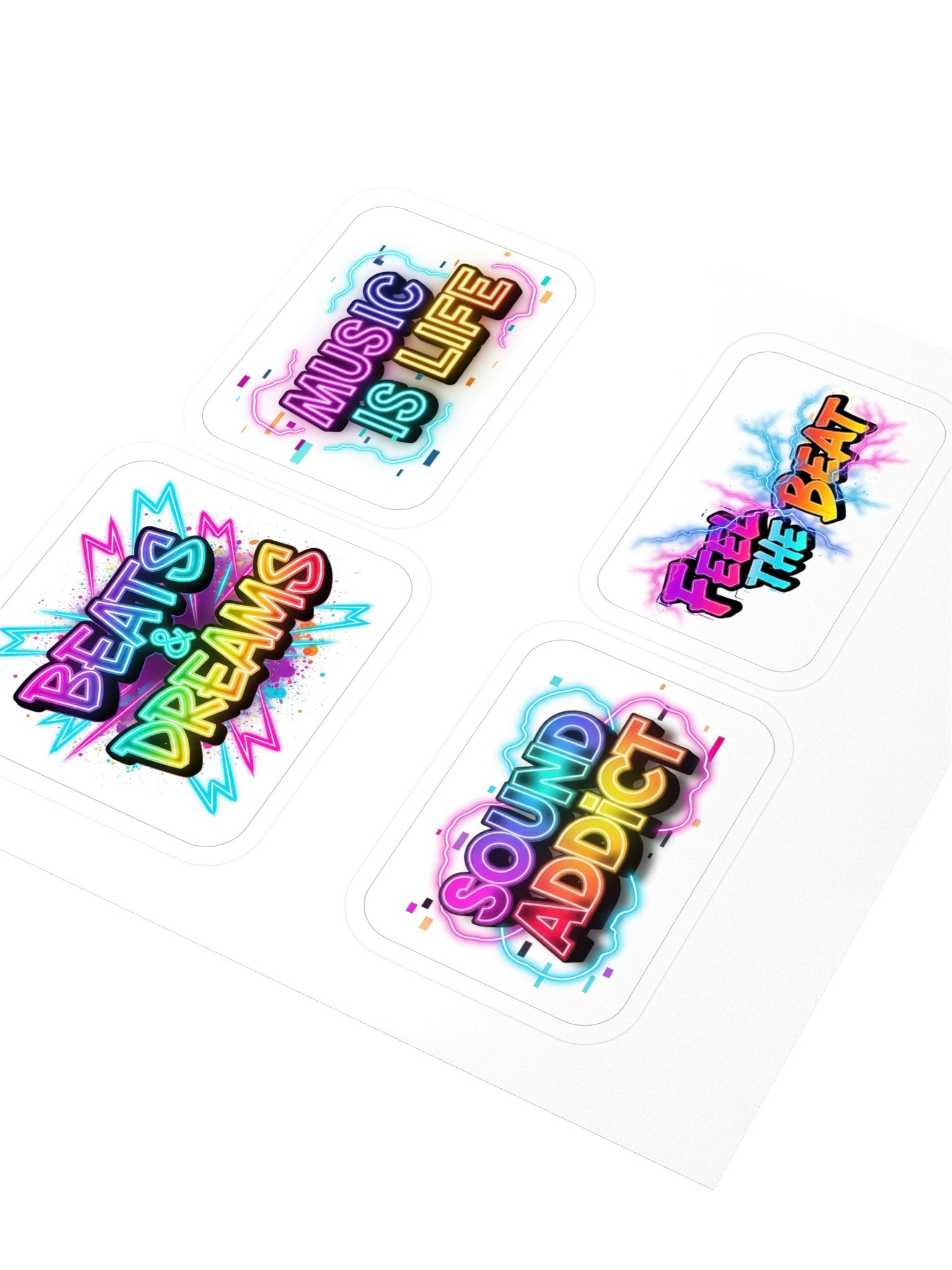 Neon Music Vibes Kiss Cut Stickers Set product image (3)