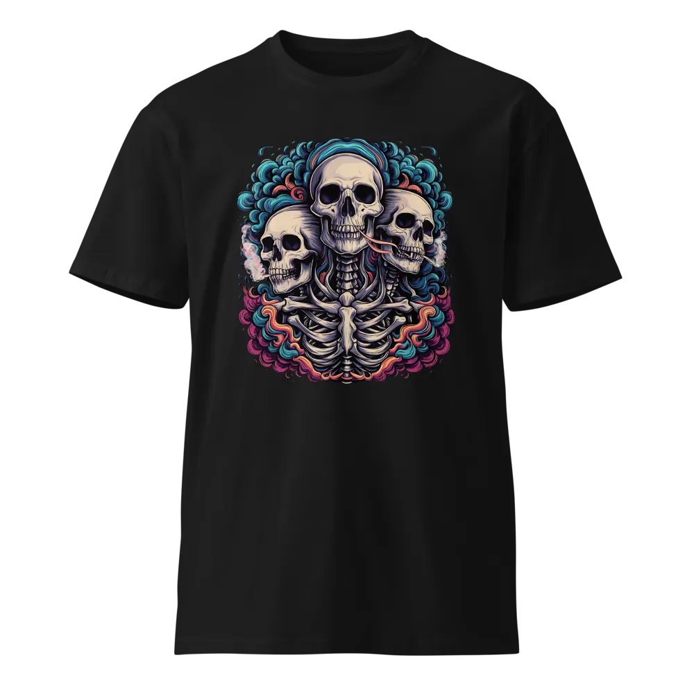 Smoking Weed Skull Trio Graphic Design Unisex Premium T-shirt product image (3)