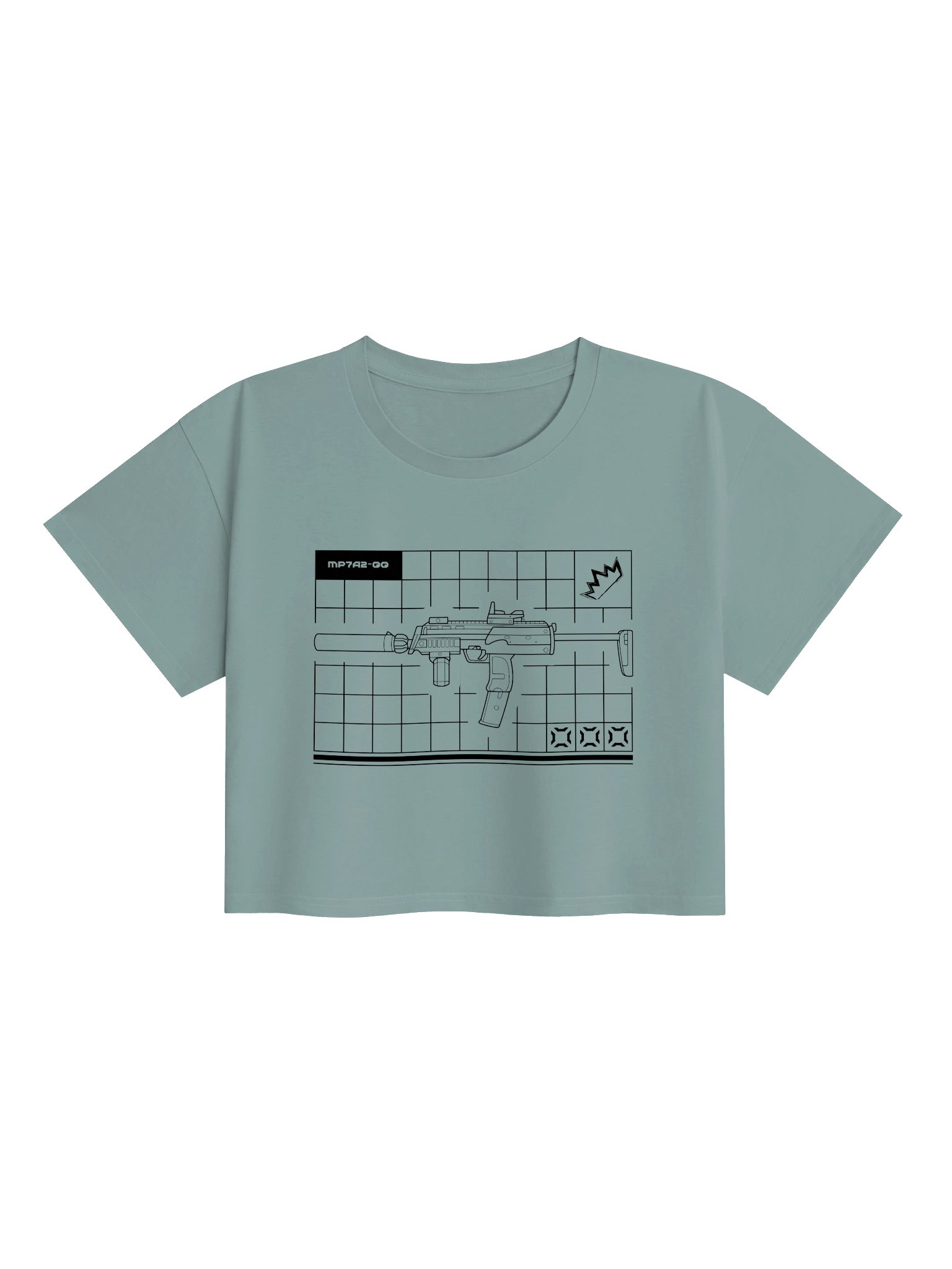 MP7 Grid Black Crop Top product image (3)