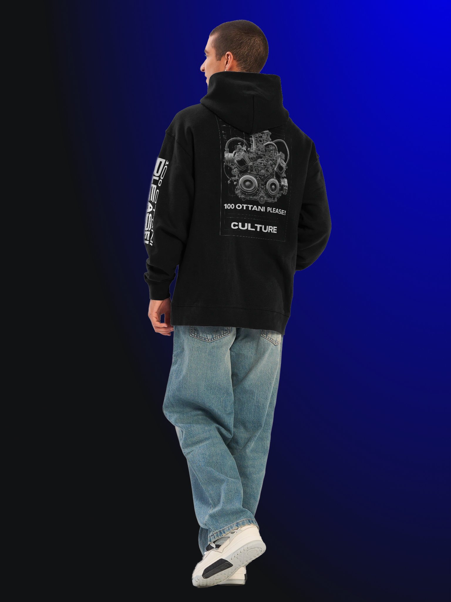 100 Ottani Please!™ Premium Oversized Racing Streetwear Hoodie | Static Run Edition product image (2)