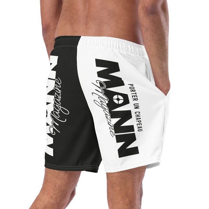 MANN Magazine Monochrome Unisex Swim Trunks product image (2)