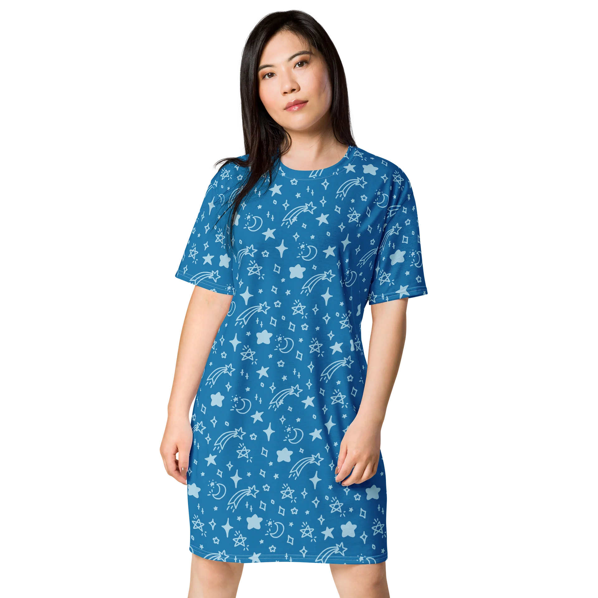 Stylish Stars and Moons T-Shirt Dress for Casual Wear product image (1)