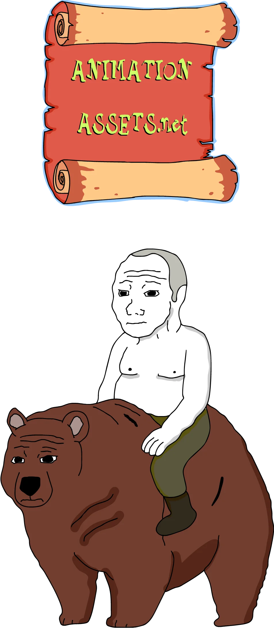 President Putin and Bear | Adobe Animate File with Rigged Mouth for Audio product image (1)