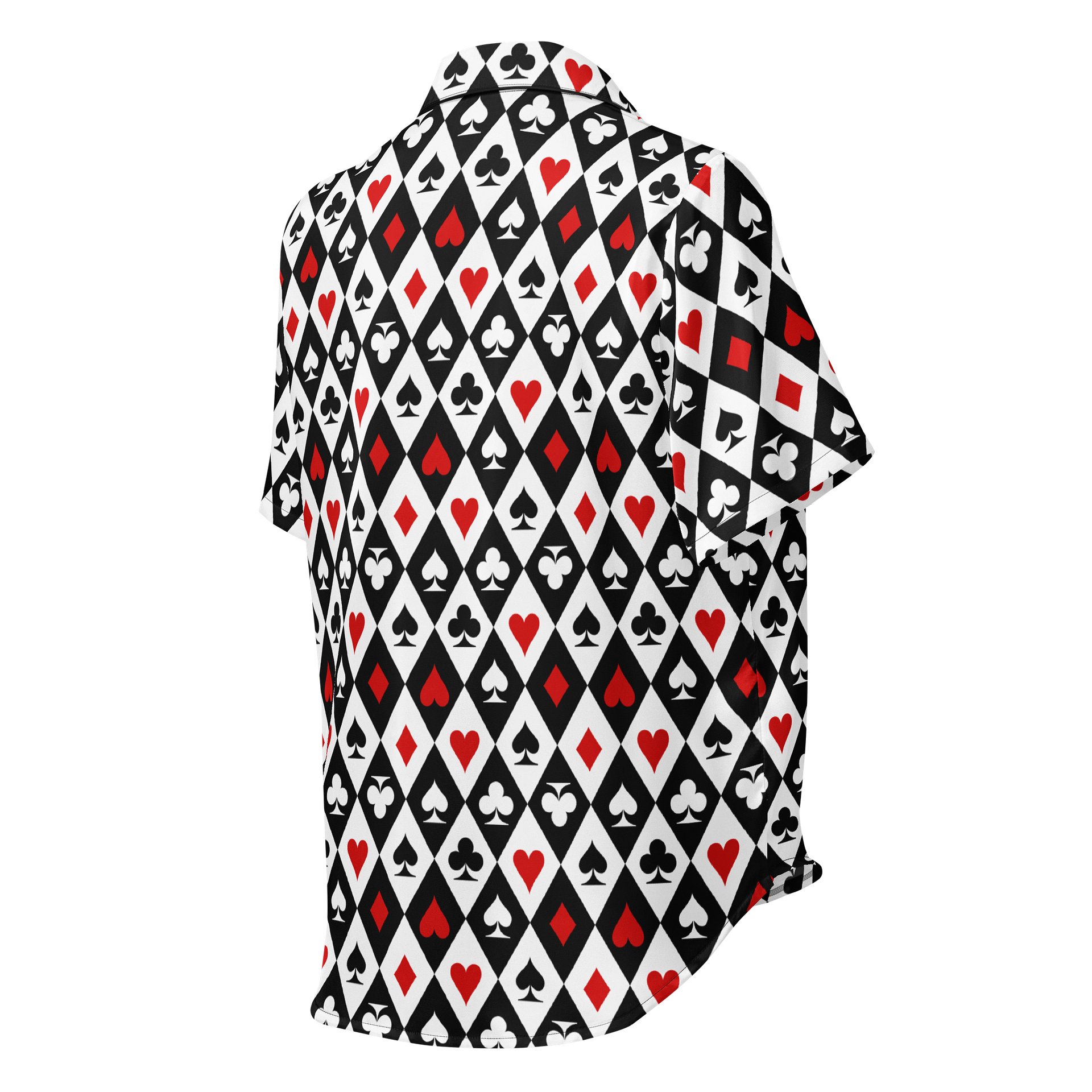 Retro Playing Card Suits Argyle All-Over Print Pajama Shirt product image (3)
