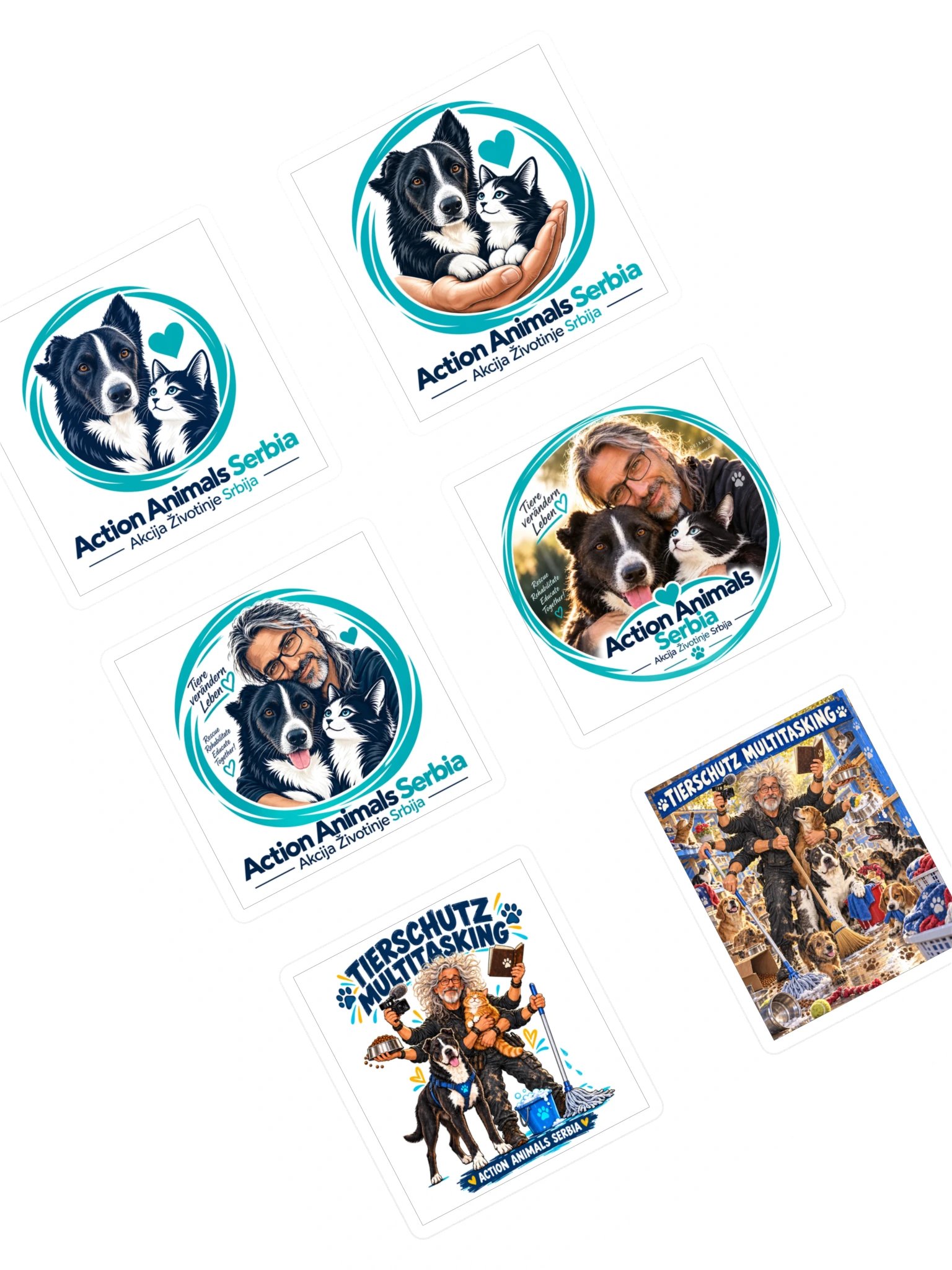AAS · Sechs Motive mit Herz – Stickerbogen product image (1)
