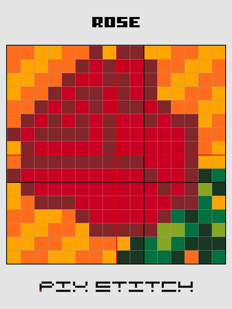 Rose Pixel Art product image (2)