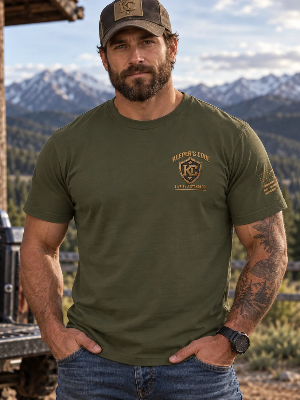 Men’s Silence For Weakness Wolf Patriotic Heavyweight T-Shirt product image (20)