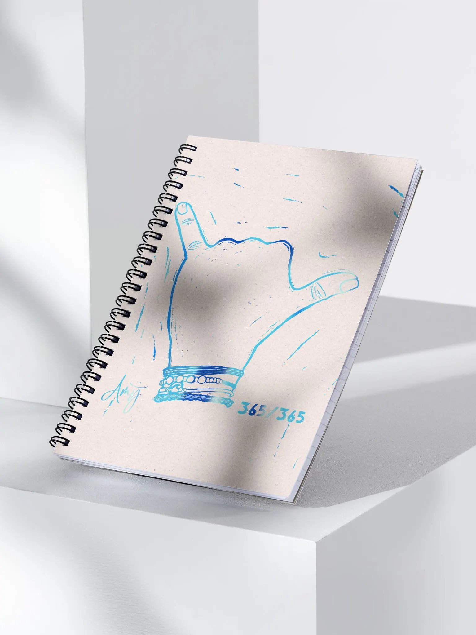 Linocut Hang Loose Notebook product image (3)