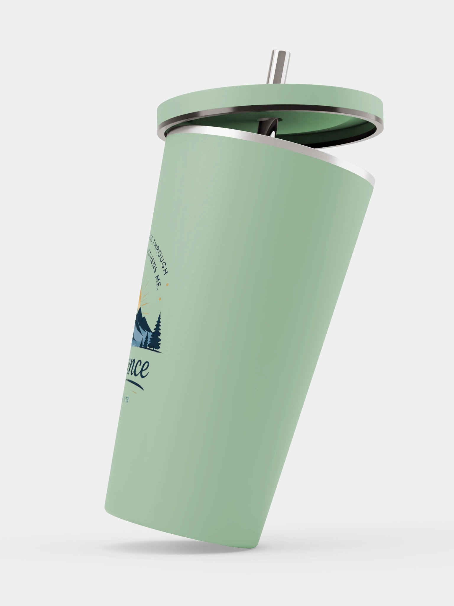 Philippians 4:13 Resilience Insulated Tumbler with Straw product image (3)