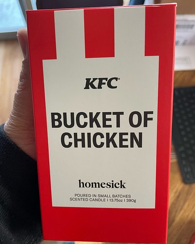 When you buy that holiday candle. To make it smell more holiday-ie 

#kfc