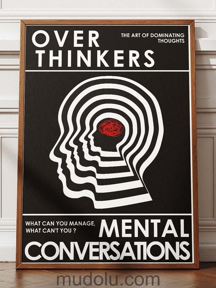 OverThinkers Wall art Poster Black White product image (2)