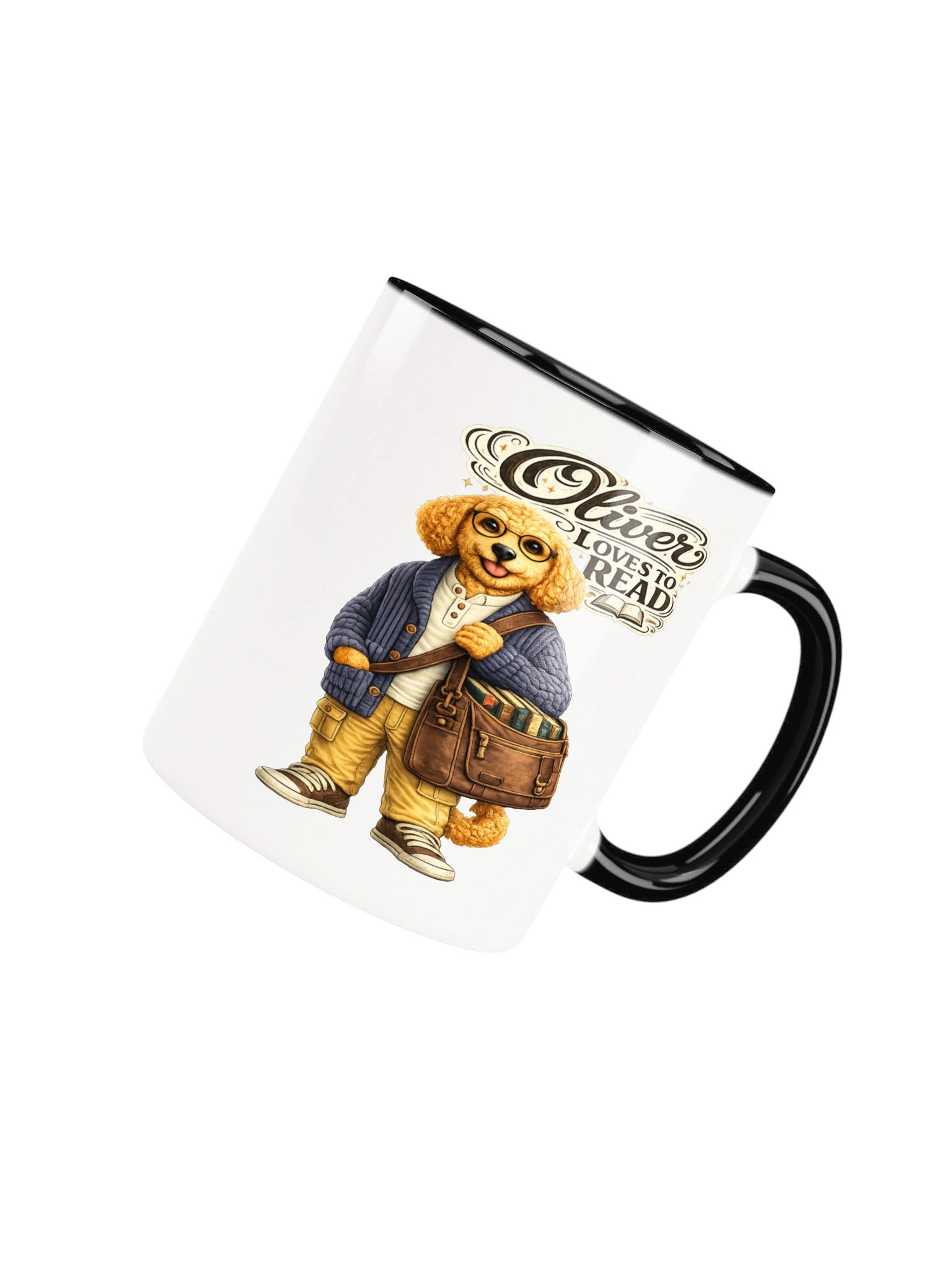 Oliver Loves to Read Paw Print Mug product image (16)