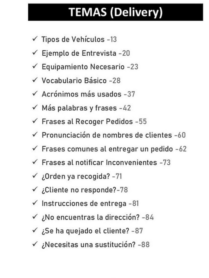 Delivery repartidor / libro para aprender inglés con pronunicación / Vocabulario para repartidores de comida product image (2)