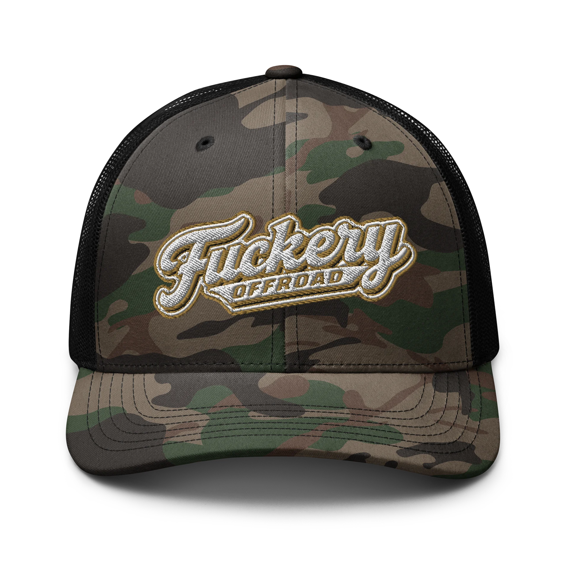 Camo Baseball hat with Retro Fuckery Logo product image (1)