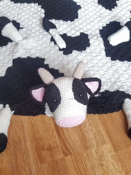Cow Folding Baby Blanket Crochet Pattern - C2C Graphghan PDF Pattern - Crafting Happiness product image (7)