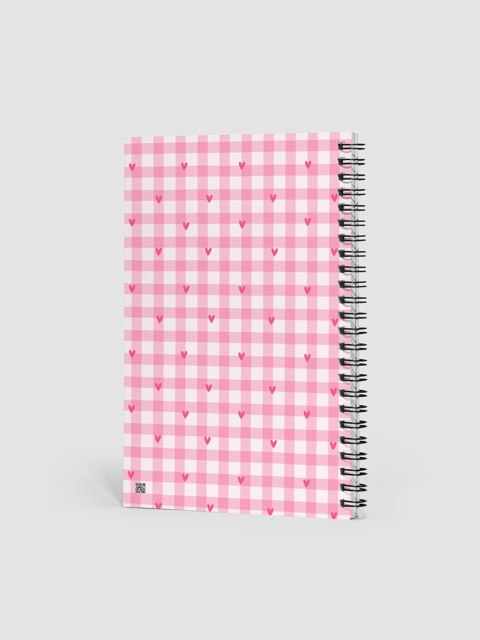 Be Mine Gingham Spiral Dotted Journal/Notebook. product image (2)