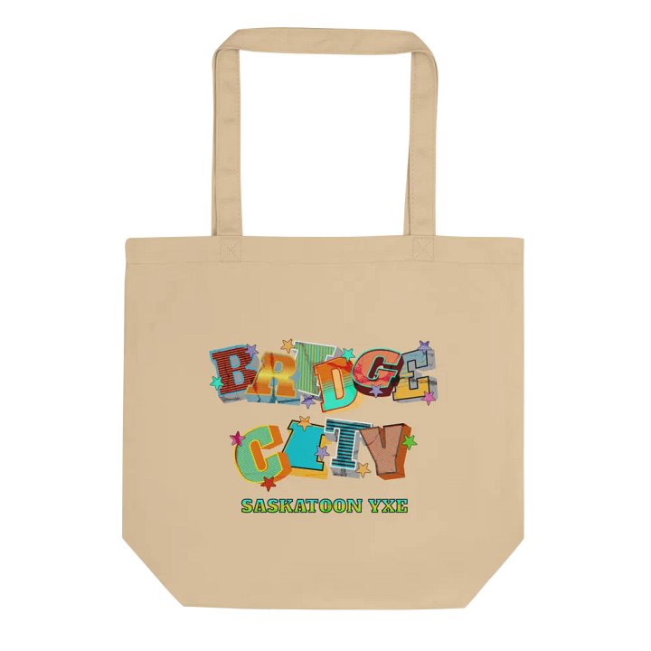 Bridge City Saskatoon Saskatchewan YXE Vibrant Cityscape Eco Tote product image (1)