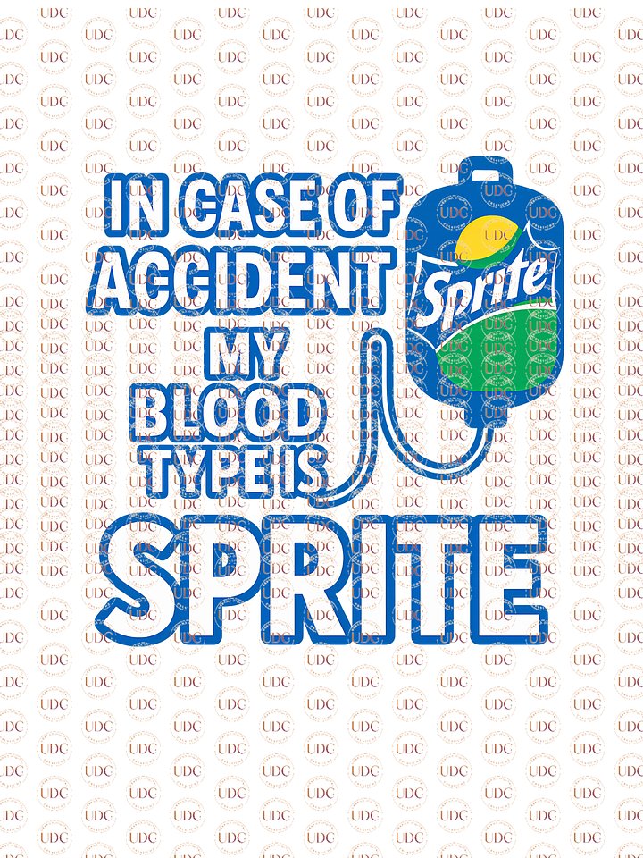 Funny Sprite IV Bag PNG - Blood Type Soda Design - Transparent Sublimation PDF for T-Shirts, Tumblers, Stickers product image (1)