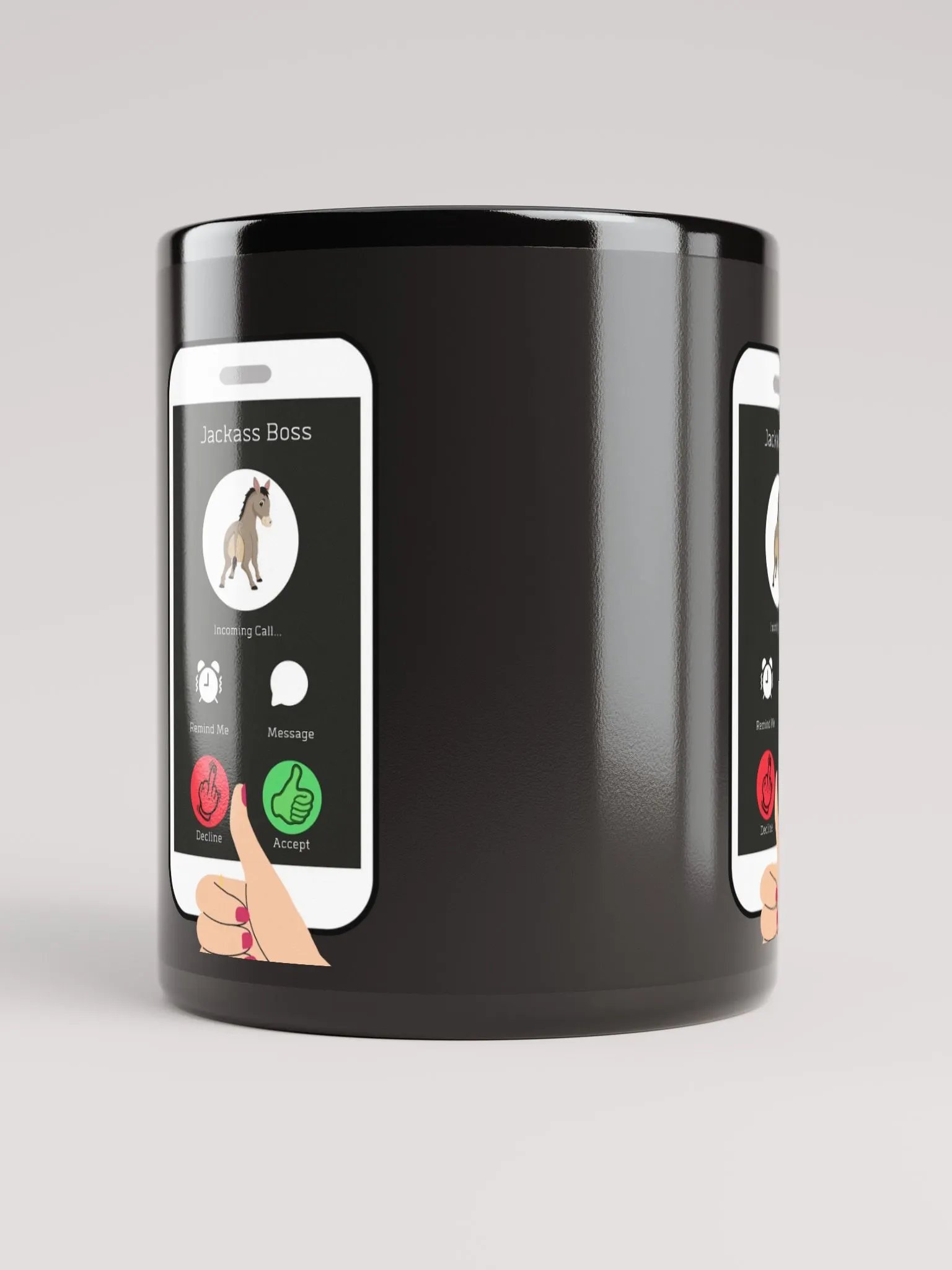 When The Boss Calls - Funny Black Mug product image (9)
